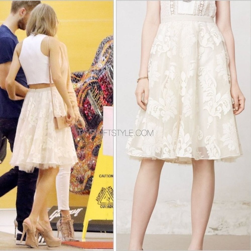 Anthropologie Yoana Baraschi Cream Emerline Skirt with Tulle NWOT